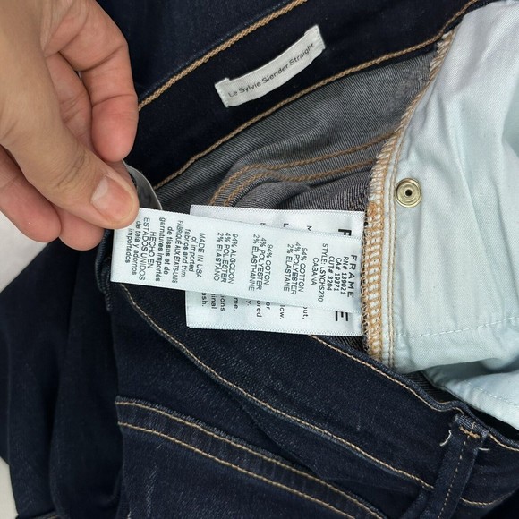 FRAME Le Sylvie Slender High Rise Waist Straight Jeans 25 Cabana LSYCHS230 - Picture 10 of 10